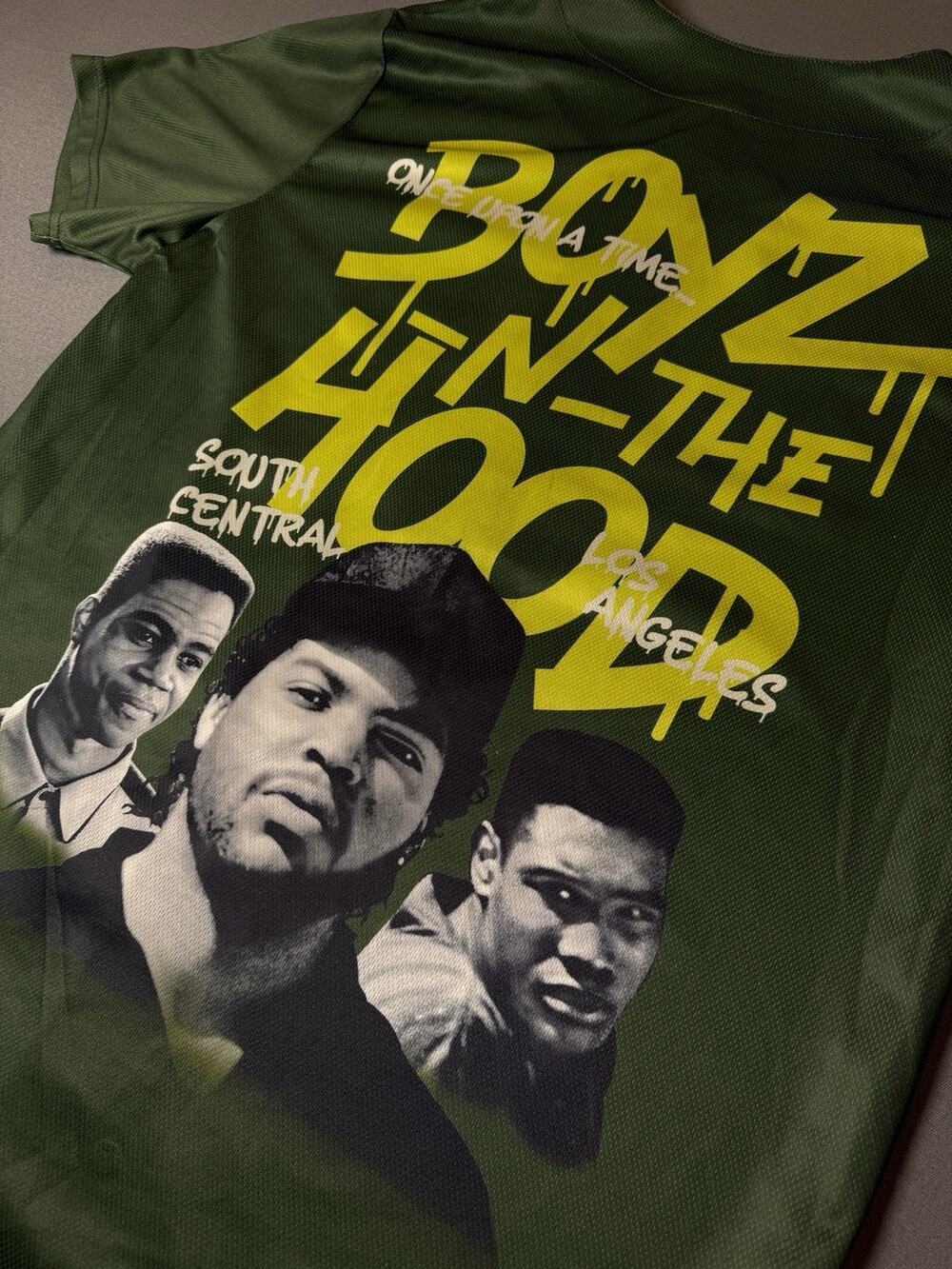 BOYZ N THE HOOD - Men's Short Sleeve Green Jersey Los Angeles Graphic Size XL